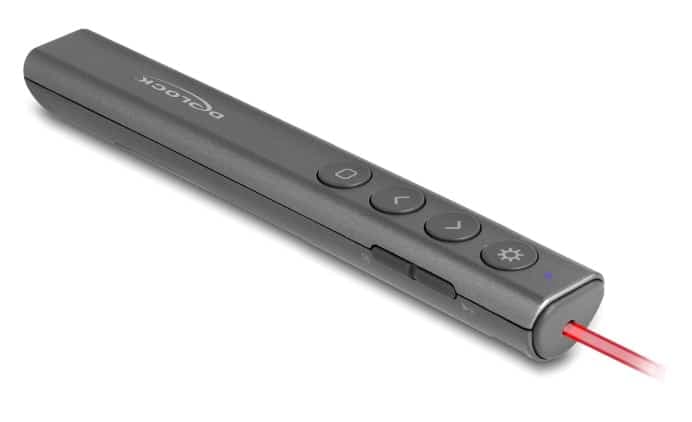 DELOCK τηλεχειριστήριο παρουσιάσεων 64250 με laser & πλήκτρα, 30m, γκρι 2