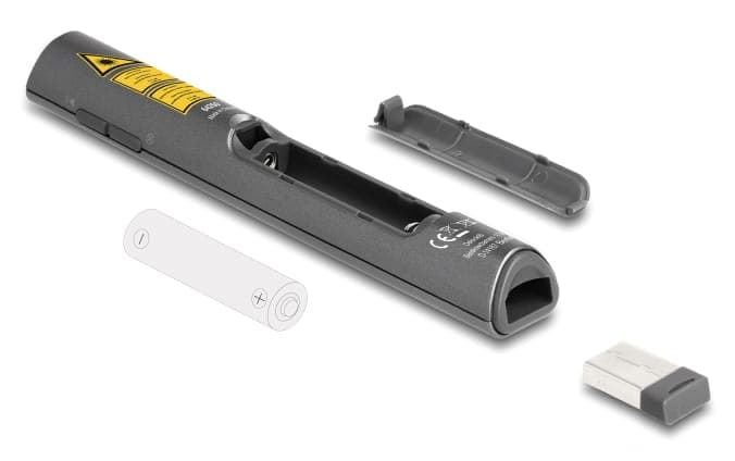 DELOCK τηλεχειριστήριο παρουσιάσεων 64250 με laser & πλήκτρα, 30m, γκρι 5