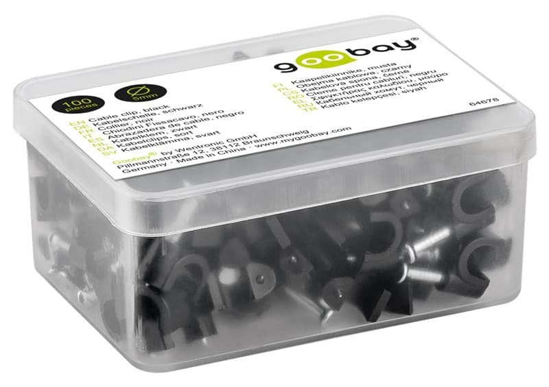 GOOBAY ρόκα στήριξης καλωδίων 64678, 5mm, μαύρο, 100τμχ 6