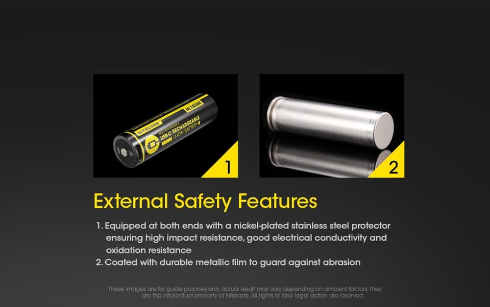 NITECORE επαναφορτιζόμενη μπαταρία τύπου 18650 NL1826R, 2600mAh, USB-C 7