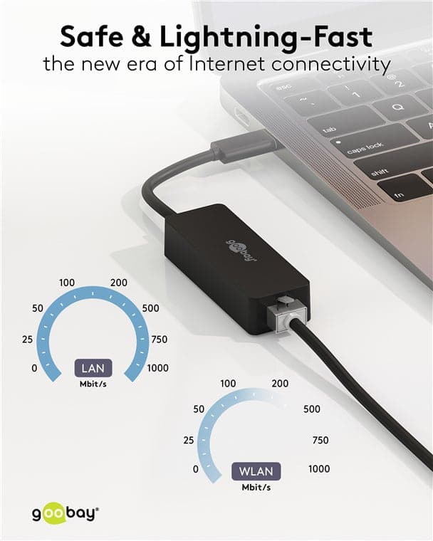GOOBAY αντάπτορας δικτύου 76579, USB-C, 1000Mbps Ethernet, μαύρος 2
