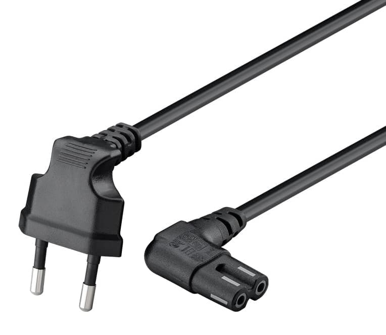 GOOBAY καλώδιο τροφοδοσίας Euro 97350, γωνιακό, 2x0.75 mm², 2m, μαύρο 3