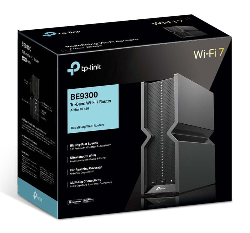 Δρομολογητής TP-LINK Archer BE550, WiFi 7, 9214Mbps BE9300, Tri-Band, Έκδ. 1.0 8