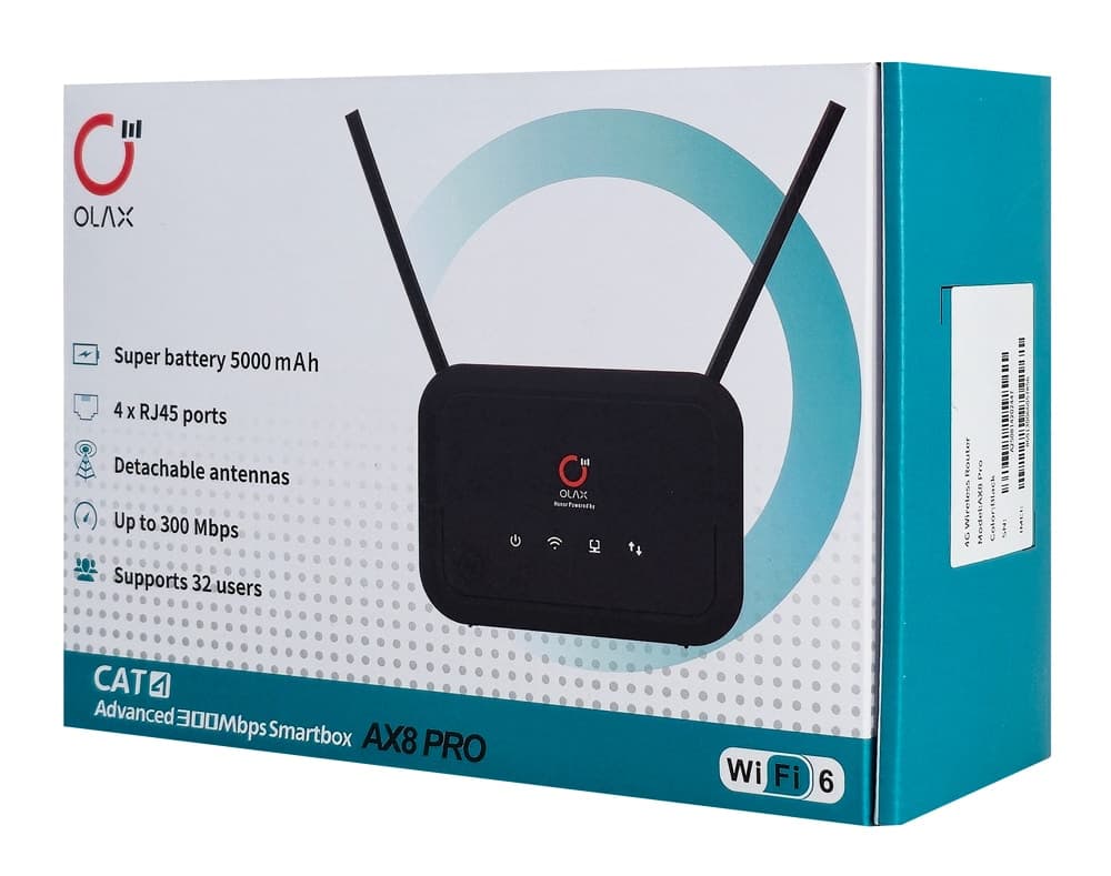 Δρομολογητής OLAX AX8 Pro, 4G LTE, WiFi 300Mbps, 5000mAh 5