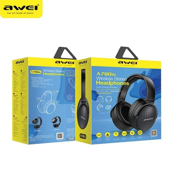 Ακουστικά Bluetooth AWEI A780BL, μαύρα, με ενσωματωμένο αυτί 9