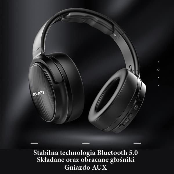 Ακουστικά Bluetooth AWEI A780BL, μαύρα, με ενσωματωμένο αυτί 5