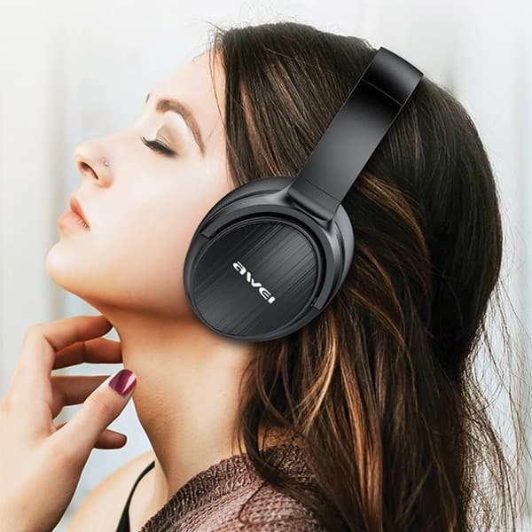 Ακουστικά Bluetooth AWEI A780BL, μαύρα, με ενσωματωμένο αυτί 7