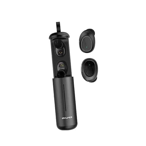 Ακουστικά AWEI Bluetooth 5.0 T55 TWS + βάση σύνδεσης σε μαύρο χρώμα 3