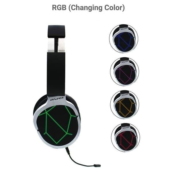 Ακουστικά Bluetooth για παιχνίδια AWEI A799BL με μικρόφωνο, μαύρα 6