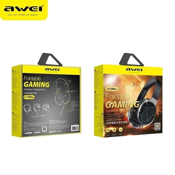 Ακουστικά Bluetooth για παιχνίδια AWEI A799BL με μικρόφωνο, μαύρα 7