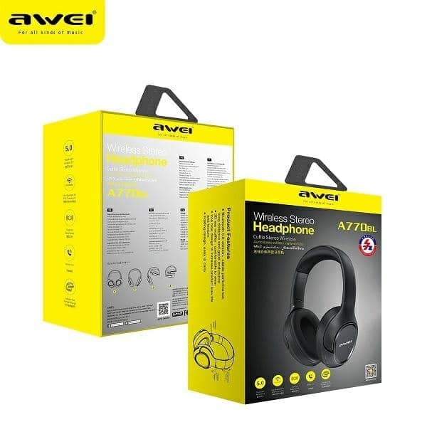 Ακουστικά Bluetooth AWEI A770BL Over-Ear, μαύρα 5