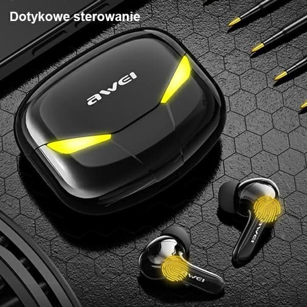 Ακουστικά AWEI Bluetooth 5.0 T35 TWS + βάση σύνδεσης για παιχνίδια, μαύρο 4