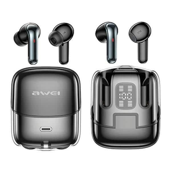 Ακουστικά AWEI Bluetooth 5.3 T79 ENCTWS + βάση σύνδεσης σε μαύρο χρώμα 2