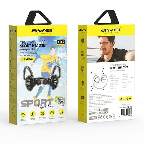Αθλητικά ακουστικά Bluetooth AWEI A849BLμαύρα 2