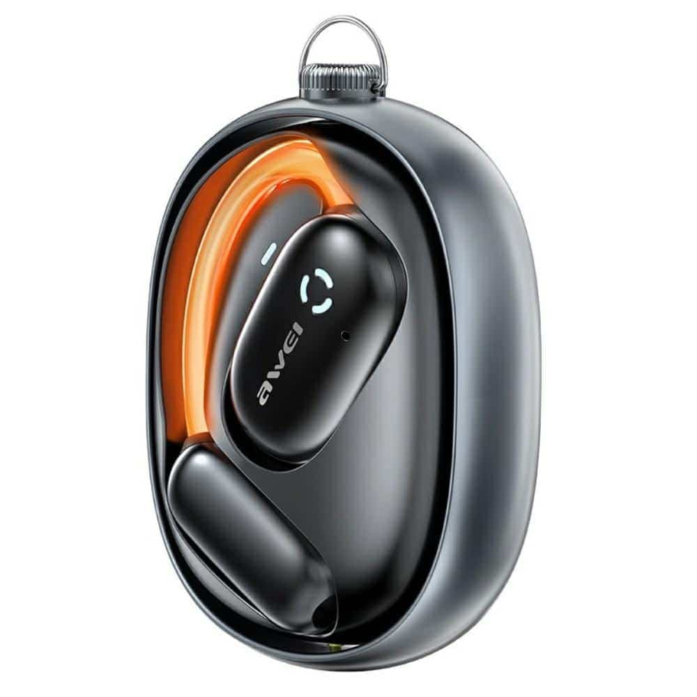Ακουστικά Bluetooth AWEI 5.4 TZ13 ANC + βάση σύνδεσης σε μαύρο χρώμα