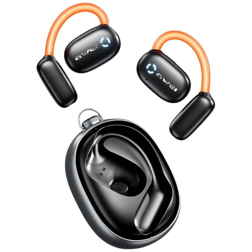 Ακουστικά Bluetooth AWEI 5.4 TZ13 ANC + βάση σύνδεσης σε μαύρο χρώμα 2