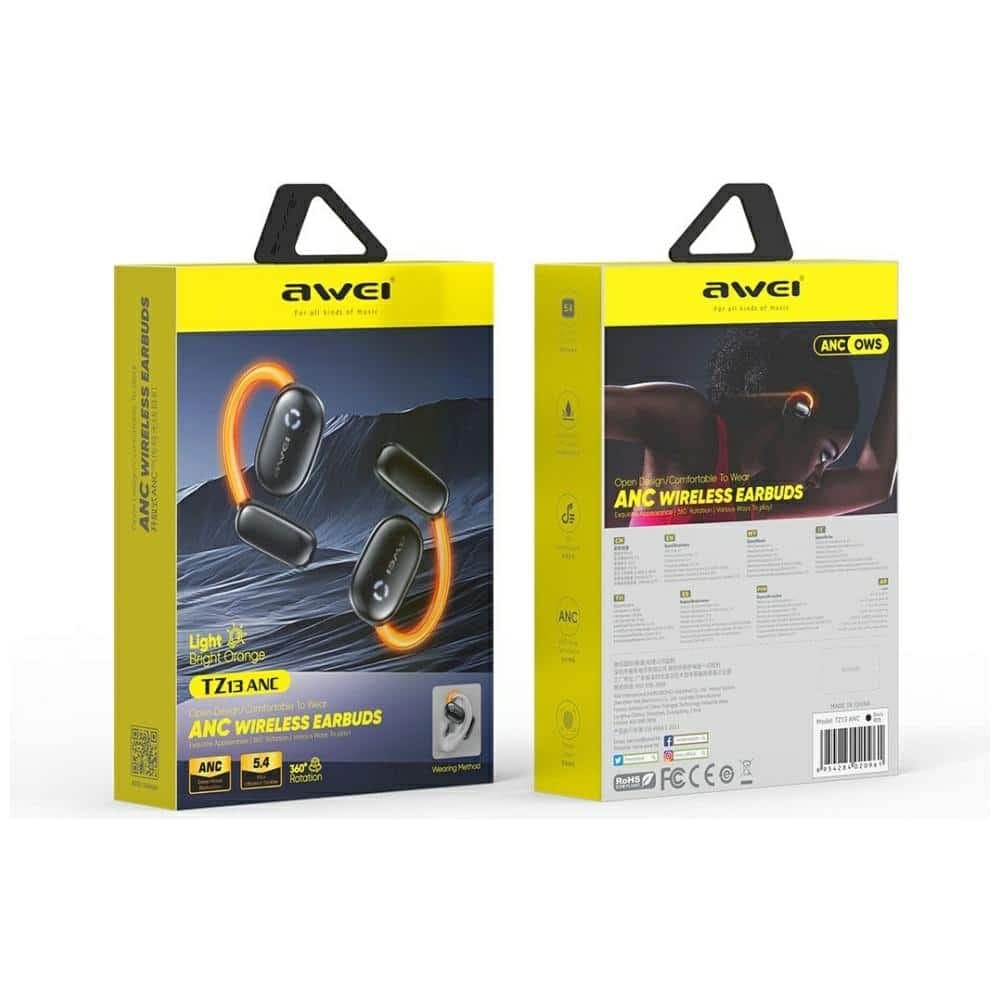 Ακουστικά Bluetooth AWEI 5.4 TZ13 ANC + βάση σύνδεσης σε μαύρο χρώμα 7