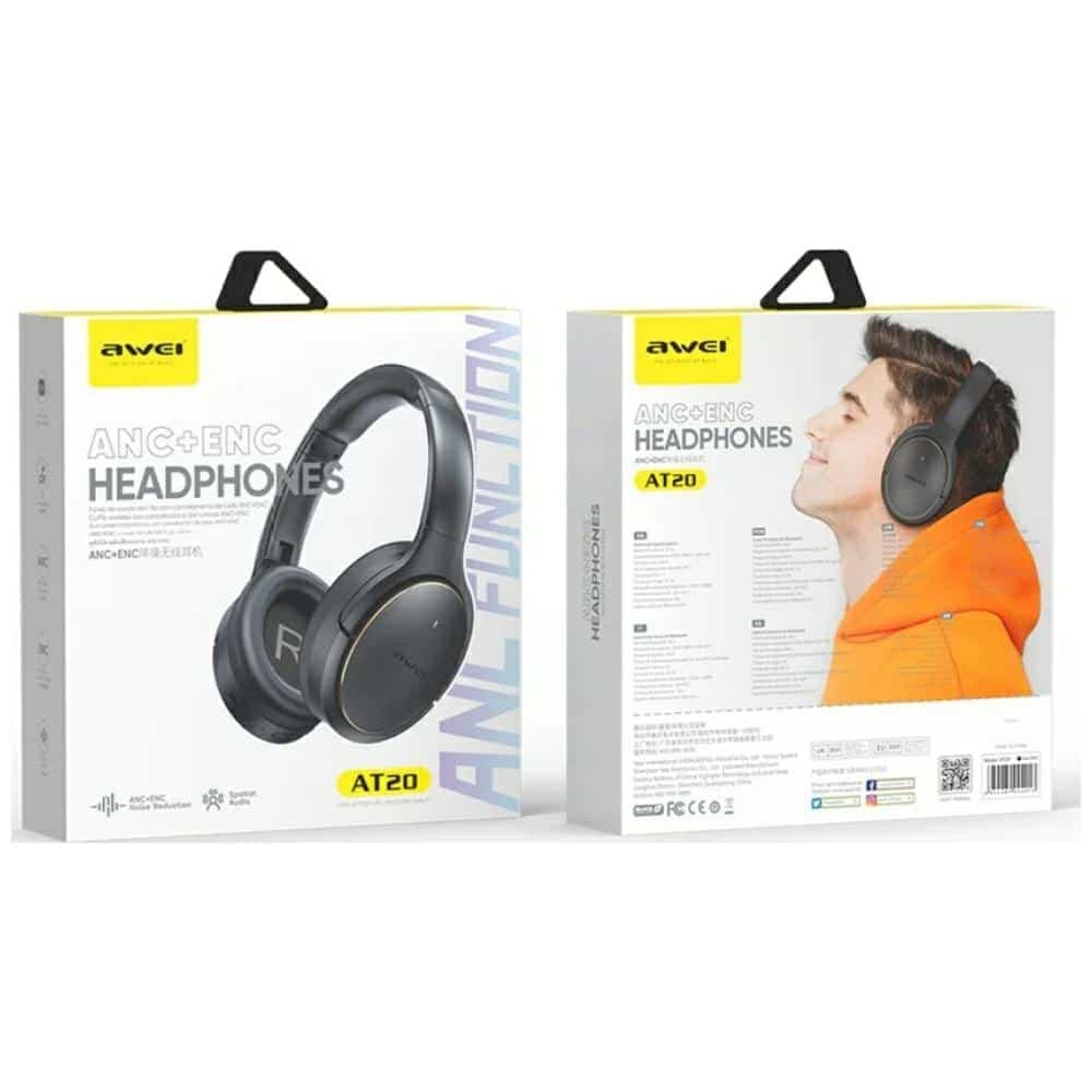 Ακουστικά Bluetooth AWEI overear AT20 λευκά 4