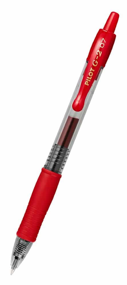 PILOT στυλό διαρκείας gel G-2, 0.7mm, 14cm, κόκκινο