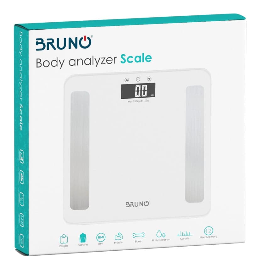 BRUNO ψηφιακή ζυγαριά με λιπομετρητή BRN-0057, έως 180kg, λευκή 2