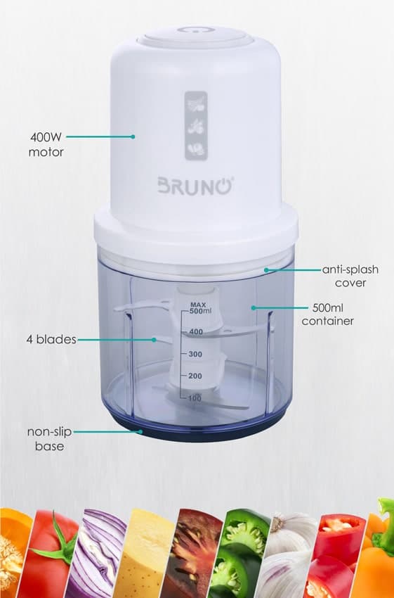 BRUNO πολυκόπτης BRN-0066, 500ml, 400W, 4 λεπίδες, λευκό 2