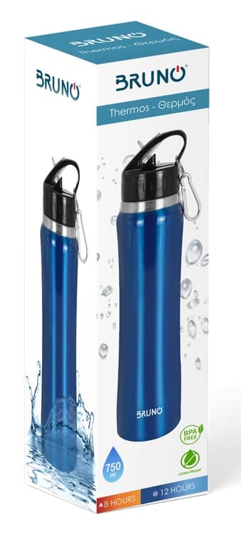 BRUNO θερμός BRN-0070, με καλαμάκι & γάντζο, anti-slip, 750ml, μπλε 5