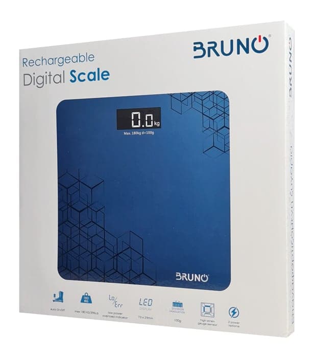 BRUNO ψηφιακή ζυγαριά BRN-0073, έως 180kg, επαναφορτιζόμενη, μπλε 4
