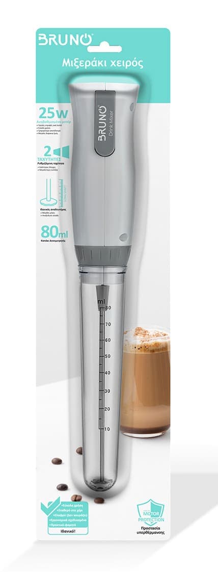 BRUNO μιξεράκι χειρός BRN-0090, 25W, καπάκι δοσομετρητής, λευκό 5