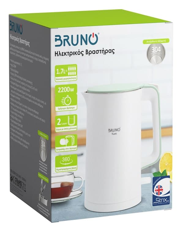 BRUNO βραστήρας BRN-0140 με διπλό τοίχωμα, 1.7L, Strix, 2200W, λευκός 9