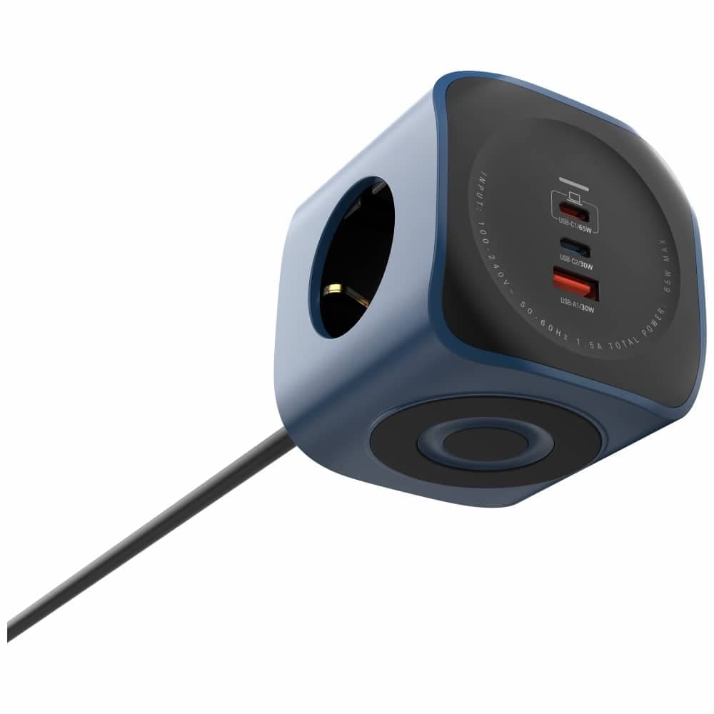 Πρίζα Cellline 6 σε 1 2500W USB/2xUSB-C 65W μπλε 4