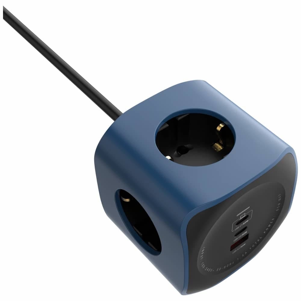 Πρίζα Cellline 6 σε 1 2500W USB/2xUSB-C 65W μπλε 5