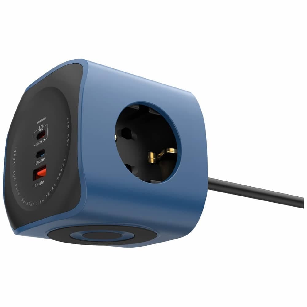 Πρίζα Cellline 6 σε 1 2500W USB/2xUSB-C 65W μπλε 6