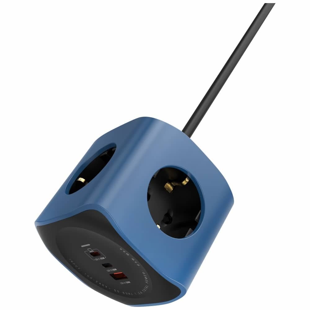 Πρίζα Cellline 6 σε 1 2500W USB/2xUSB-C 65W μπλε 7