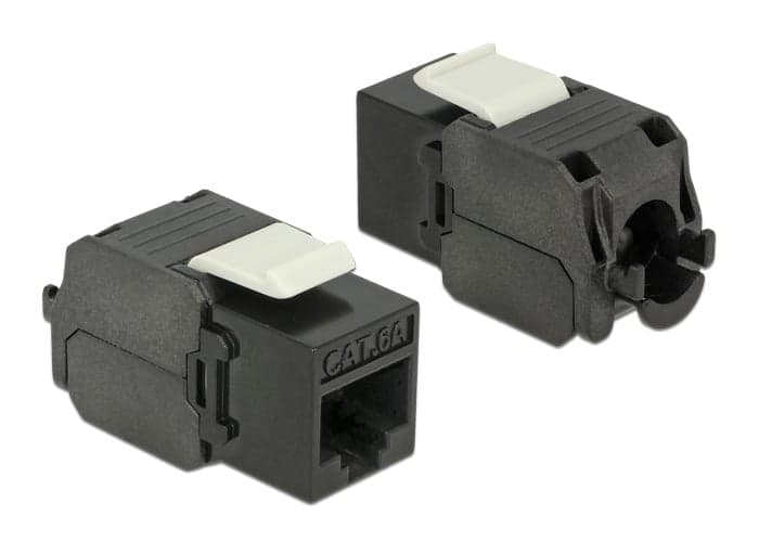 POWERTECH keystone module RJ45 female CAB-N450, Cat.6Α UTP 180°, μαύρο