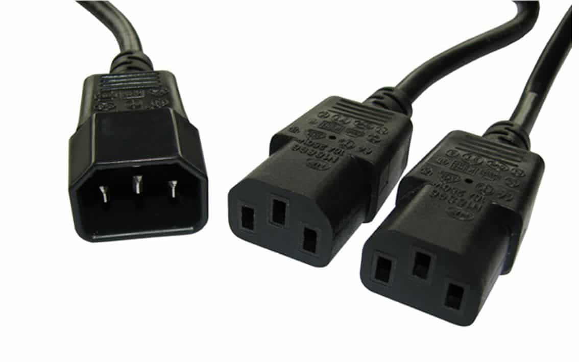 POWERTECH καλώδιο τροφοδοσίας CAB-P008 F/2xM 3pin, 1.5m, μαύρο