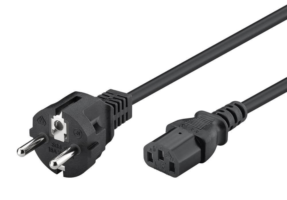 POWERTECH καλώδιο τροφοδοσίας CAB-P048, 3x 0.75mm², copper, 1m, μαύρο