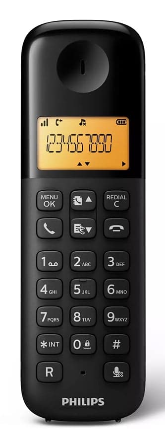 PHILIPS ασύρματο τηλέφωνο D1601B/34, με ελληνικό μενού, μαύρο 2