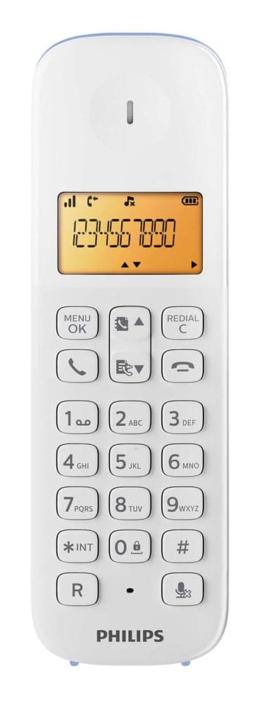 PHILIPS ασύρματο τηλέφωνο D1601S-34, με ελληνικό μενού, λευκό-μπλε 2