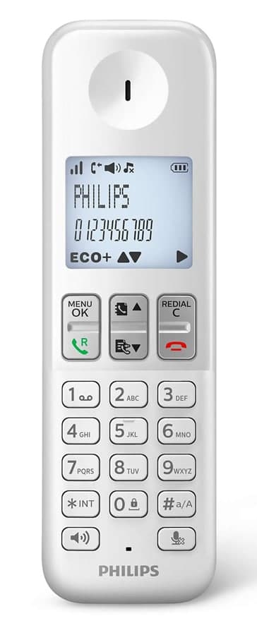 PHILIPS ασύρματο τηλέφωνο D2501S-34, με ελληνικό μενού, λευκό-μπλε 2
