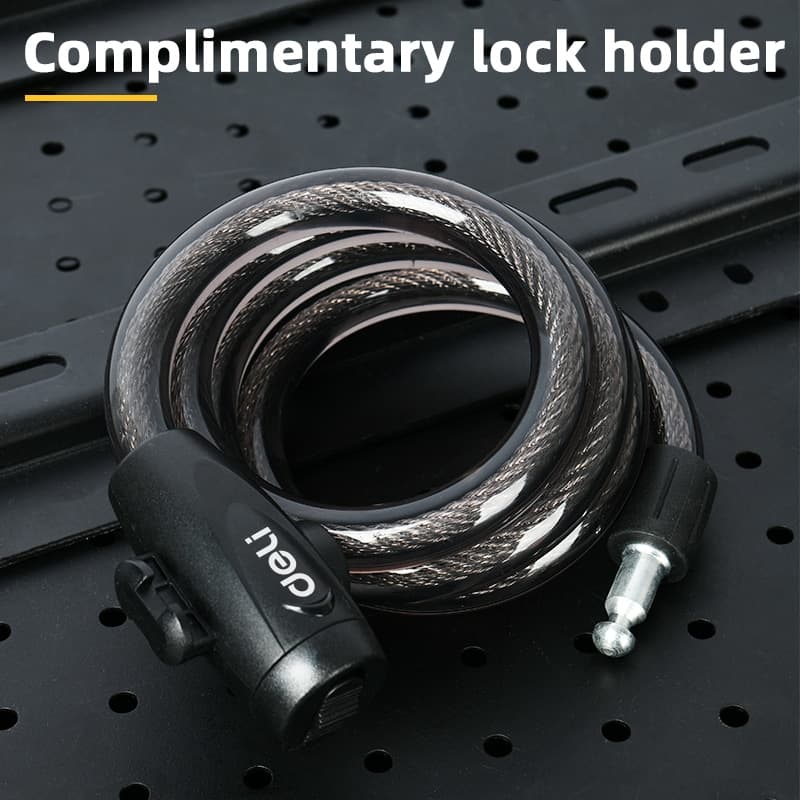 DELI κλειδαριά ποδηλάτου με κλειδί DL508062, Φ12mm, 1m, μαύρη 3