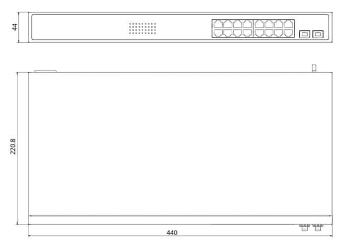HIKVISION Διαχειριζόμενος διακόπτης DS-3E1518P-SI, 16 θύρες PoE και 2 θύρες SFP, 1000Mbps 3