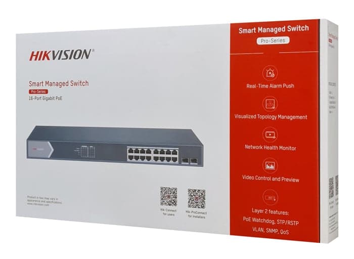 HIKVISION Διαχειριζόμενος διακόπτης DS-3E1518P-SI, 16 θύρες PoE και 2 θύρες SFP, 1000Mbps 4