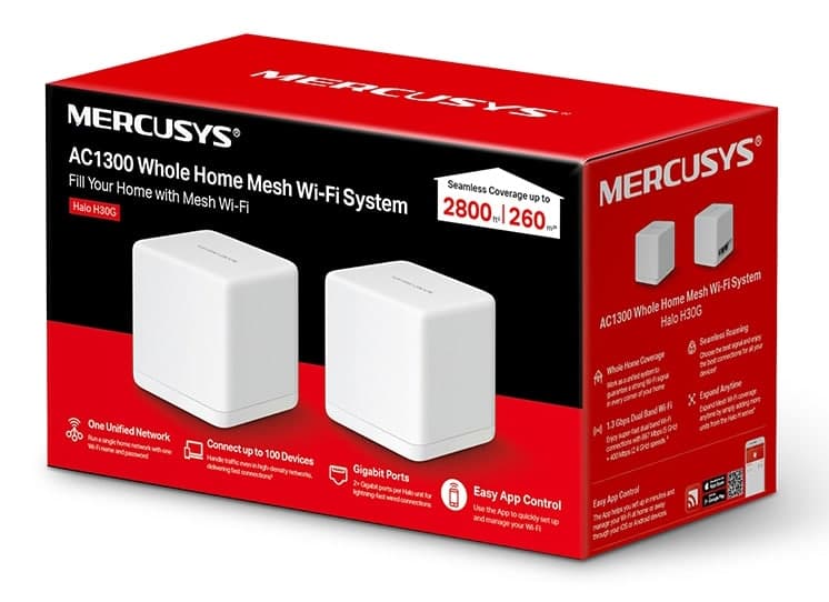 Σύστημα Wi-Fi πλέγματος MERCUSYS Halo H30G, 1.3Gbps διπλής ζώνης, 2τμχ, Έκδ. 1.0 4