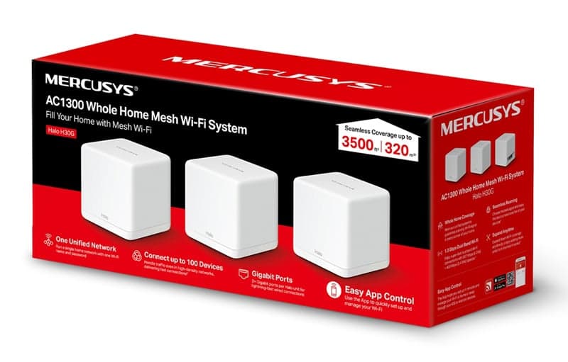 Σύστημα Wi-Fi πλέγματος MERCUSYS Halo H30G, 1.3Gbps διπλής ζώνης, 3τμχ, Έκδ. 1.0 5