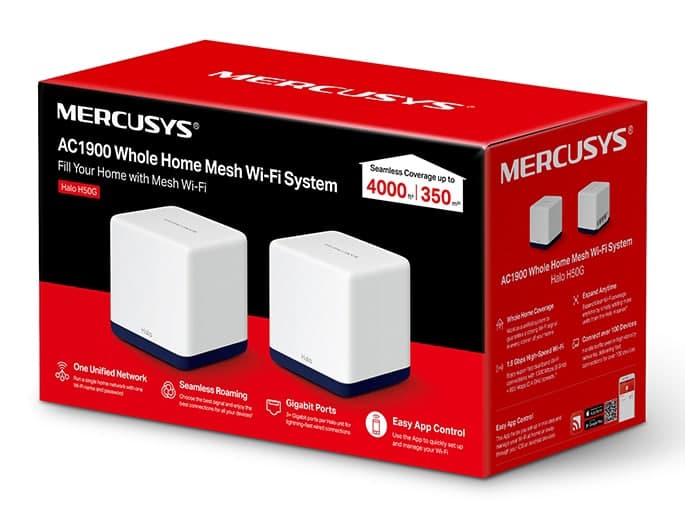 Σύστημα Wi-Fi πλέγματος MERCUSYS Halo H50G, 1.9Gbps διπλής ζώνης, 2τμχ, Έκδ. 1.0 5