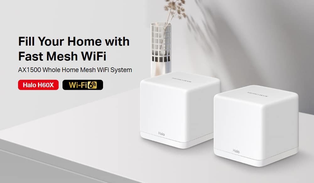 Σύστημα MERCUSYS Mesh WiFi 6 Halo H60X, 1500Mbps Διπλής Ζώνης, 2τμχ, V.1.0 2