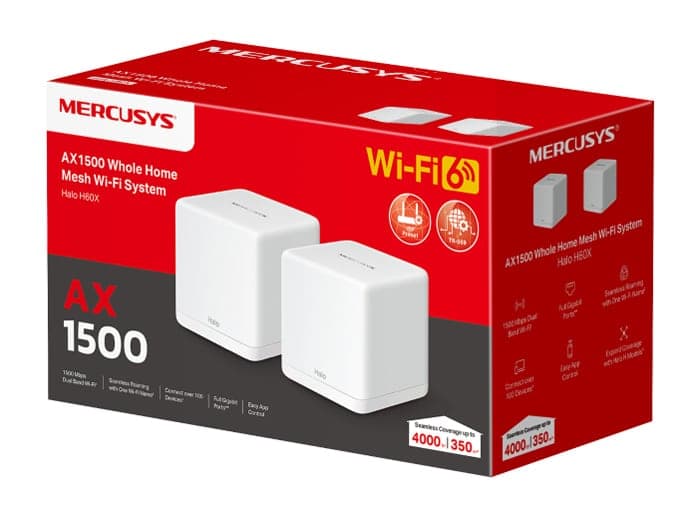 Σύστημα MERCUSYS Mesh WiFi 6 Halo H60X, 1500Mbps Διπλής Ζώνης, 2τμχ, V.1.0 8