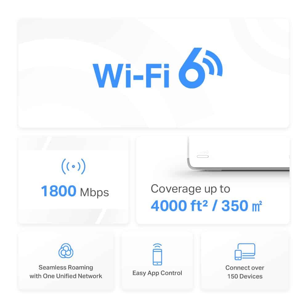 Σύστημα MERCUSYS Mesh Wi-Fi 6 Halo H70X, 1.8Gbps Διπλής Ζώνης, 2τμχ, Έκδ. 1.0 2
