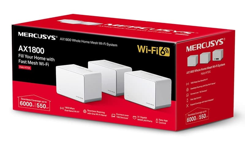Σύστημα MERCUSYS Mesh Wi-Fi 6 Halo H70X, 1.8Gbps Διπλής Ζώνης, 3τμχ, V. 1.20 5