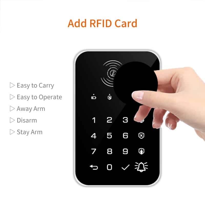 Ασύρματο πληκτρολόγιο συναγερμού K010, αφής, RFID 3